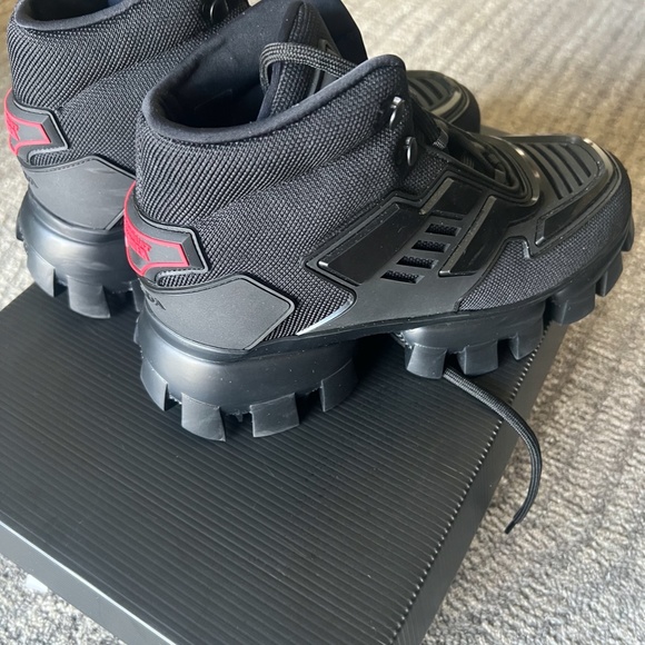 Prada Cloudbust Thunder knit fabric high-top sneakers - Picture 4 of 7